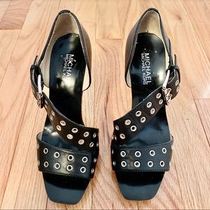 Michael Kors black leather sandals size 6US